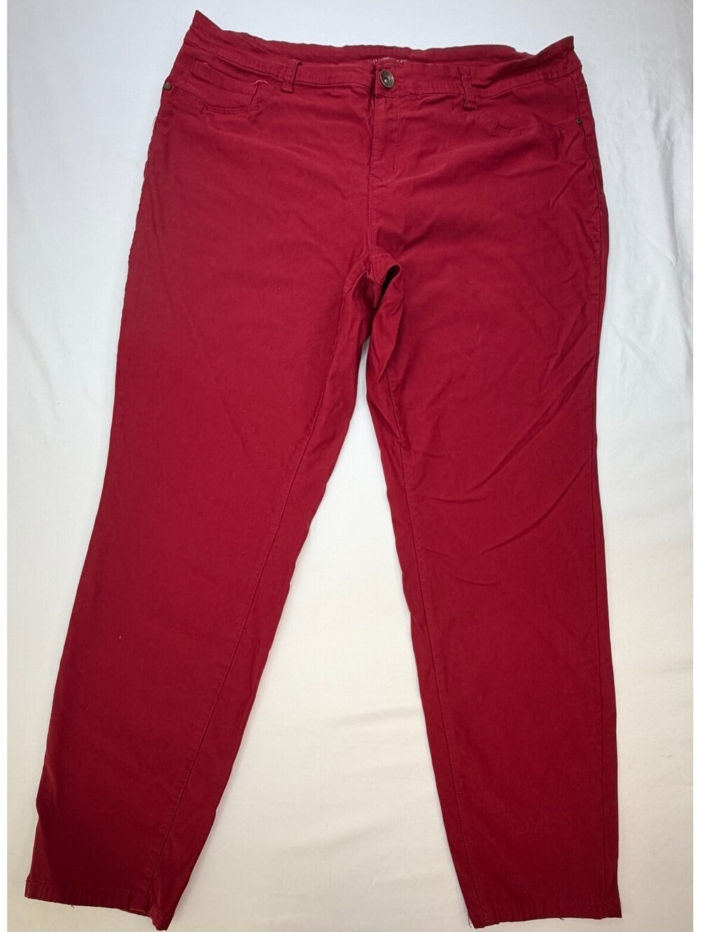 Elite Jeans Women's Jeans Skinny Denim High Rise Solid 5 Pocket Size 20 Red